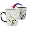 Asmwo Funny Ceramic Magic Heat Color Changing Coffee Mug with Orchid Printing for Women Personalized White Green Tea Cup Large Mugs for MomGirl Grandma and Man 16 oz