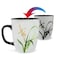 Asmwo Funny Ceramic Magic Heat Color Changing Coffee Mug with Orchid Printing for Women Personalized White Green Tea Cup Large Mugs for MomGirl Grandma and Man 16 oz