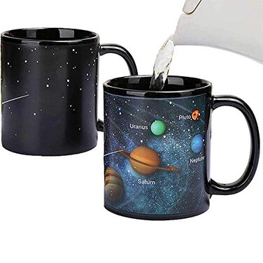 Antspirit Heat Changing Solar System Magic Coffee Mug Heat Sensitive Porcelain Tea Cup Christmas Funny 10 OZ