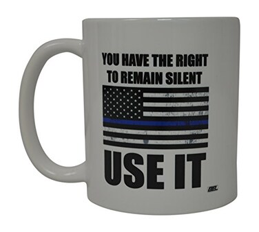 Rogue River Tactical Funny Best Police Officer Coffee Mug Novelty Cup Cop Gift PD Remain Silent