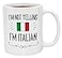 Casitika Funny Italian Pride Coffee Mugs 11 oz Ceramic Italy Flag Novelty Mug Im Not Yelling Im Italian 11 oz White
