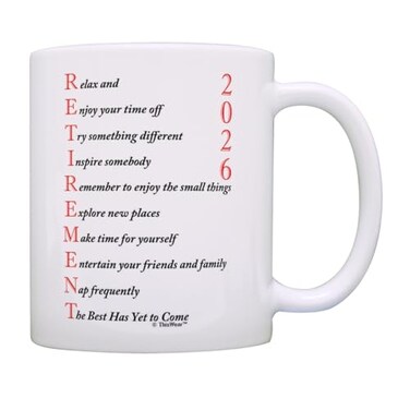 ThisWear Retirement Gift Ideas for Coworker Retirement 2026 Retired Poem 11oz Ceramic Coffee Mug with Handle