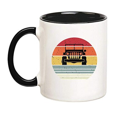 Mr.Fixed MrFixed Sunset Jeep Owner Mug Classic Car Lovers Gift Black 11oz Ceramic Coffee Mug Unique Classic Car Gift