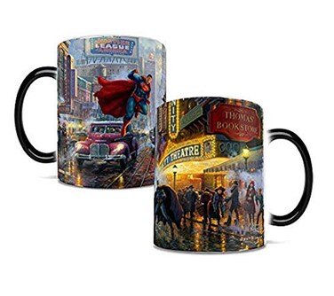 Morphing Mugs DC Comics Batman Superman Wonder Woman One 11 oz Color Changing Heat Sensitive Ceramic Mug Image Revealed When HOT Liquid Is Added