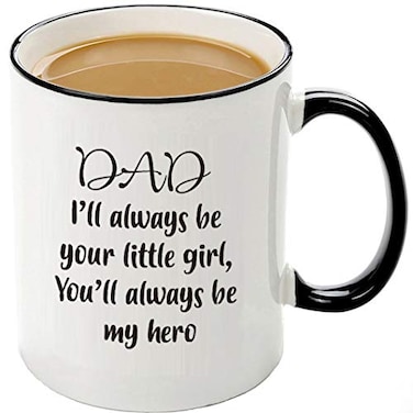Mecai Funny Mug From Daughter DadIll Always Be Your Little GirlYou Will Always Be My Hero Coffee mug Fun Birthday Gifts For Dad From Daughter