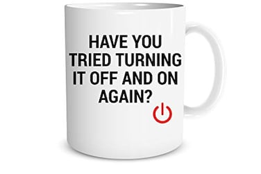 Funnwear Have You Tried Turning It Off And On Again 11oz Ceramic Coffee Mug Funny Sarcastic Mug Perfect for Computer Nerd Idea for Office or Geek Coworkers IT Great Office Mug