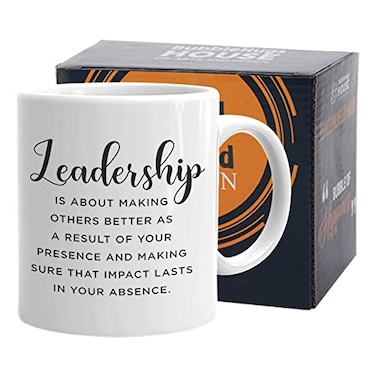 Bubble Hugs Inspirational Coffee Mug 11 oz Leadership Is About Making Others Better Motivational Appreciation Gift for Supervisor Team Leader Mentor White