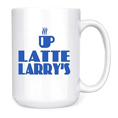 senooe Latte Larrys Coffee Shop Coffee Mug 15 oz Funny Graphic Ceramic Coffee Mug Coffee Mugs Tea Cup Fun Novelty Gift
