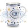 NymphFable Ceramic Coffee Mug 18oz Boho Eyes Coffee Cups with Handle Personalized Baking Pattern Tea Cup Large