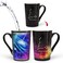 MUGKISS Pisces Heat Changing Constellation Mug 12oz Engraving Horoscope Pisces Coffee Mug starry sky Ceramic Color Changing Cup Unique Holiday Birthday Gift February March Magic Presents