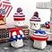 Tegeme 4 pcs Marshmallow Mug Hat 4th of July Crochet Mug Topper Mini Decorative Hat Cover for Patriotic Independence Day Coffee Cocoa Tiered Tray Decoration