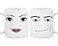 Fonhark Funny Gamer Mugs Set MAN WOMAN Face Mug 11 OZ Novelty Coffee Cup Pack of 2