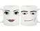 Fonhark Funny Gamer Mugs Set MAN WOMAN Face Mug 11 OZ Novelty Coffee Cup Pack of 2