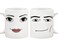Fonhark Funny Gamer Mugs Set MAN WOMAN Face Mug 11 OZ Novelty Coffee Cup Pack of 2