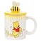 Silver Buffalo Disney Winnie the Pooh Eating Honey Ceramic Mug with Sculpted 3D Bee Lid 18 Ounces