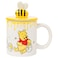 Silver Buffalo Disney Winnie the Pooh Eating Honey Ceramic Mug with Sculpted 3D Bee Lid 18 Ounces