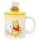 Silver Buffalo Disney Winnie the Pooh Eating Honey Ceramic Mug with Sculpted 3D Bee Lid 18 Ounces