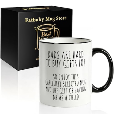 Fatbaby Funny Coffee Mug for DadFathers Day Christmas Birthday Gifts Mug for Dad from Daughter Sonfather Gifts Tea Cup 11OZ