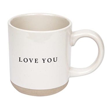Sweet Water Decor Love You Stoneware Coffee Mugs 14Oz Cute Mugs for Hot Cold Drinks Dishwasher Microwave Safe Gift for Special Someone Ideal for Espresso Tea Lovers