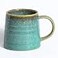 masoline Large Ceramic Coffee Mug Handmade Pottery Mugs Tea Cups with Big Handle for Office and Home 155 oz Dishwasher and Microwave Safe Crystal Green