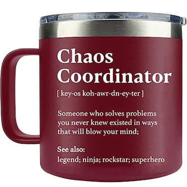 WECACYD Chaos Coordinator Gifts for Women 14oz Stainless Steel Mug Red