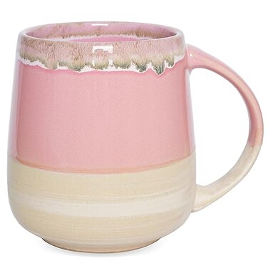Bosmarlin Extra Large Ceramic Coffee Mug 23 Oz Dishwasher and Microwave Safe Oversized Big Tea Cup Reactive Glaze Pink