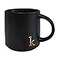 COLLECTIVE HOME Black Monogram Ceramic Mugs 15 oz Golden Initial Coffee Cups Elegant Alphabet Tea Mugs Personalized Halloween Mug with Gift Box Perfect for Office and Home Dcor k
