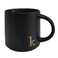 COLLECTIVE HOME Black Monogram Ceramic Mugs 15 oz Golden Initial Coffee Cups Elegant Alphabet Tea Mugs Personalized Halloween Mug with Gift Box Perfect for Office and Home Dcor k