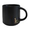COLLECTIVE HOME Black Monogram Ceramic Mugs 15 oz Golden Initial Coffee Cups Elegant Alphabet Tea Mugs Personalized Halloween Mug with Gift Box Perfect for Office and Home Dcor k