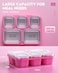 BiuLeon Snackle Box Containers Stainless Steel 5 Compartments Divided Serving Tray with Lid Removable LeakProof Portable Bento Box for Fruit Candy Nuts Food School Picnic and TravelPink