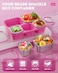 BiuLeon Snackle Box Containers Stainless Steel 5 Compartments Divided Serving Tray with Lid Removable LeakProof Portable Bento Box for Fruit Candy Nuts Food School Picnic and TravelPink