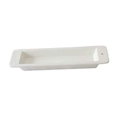 nf nora nora fleming Stoneware Cracker Tray Serving Platter for Appetizers Side Dishes and More Rectangular Design Pair with One of Our HandPainted Minis White