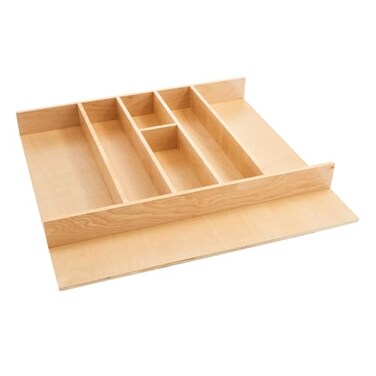 Rev-A-Shelf RevAShelf TrimtoCustomFit Silverware Drawer Organizer For Kitchen Utensils Cutlery Cabinet Storage Divider Insert 2398 x 2197 In Maple Wood 4WUT3