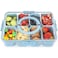shopwithgreen Divided Serving Tray with Lid and Handle Portable Snackle Box Charcuterie Container for Party Veggies Fruits Nuts Candy Food Tray Platter Snack Box for Entertaining Picnic Blue