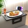 Smatdecis Couch Arm Tray Table Sofa Arm Clip Armrest Tray Table Suitable for Home DrinksFast FoodFruit Etc Large Size MultiFunction BlackDual PhoneTablet Holder