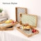 Tynulox Rectangle Rattan Tray with Mother of Pearl Inlay Rattan Serving Tray with Handle for Coffee Bread Fruits Snacks Decorative Wicker Tray for Table Decor Rectangle Black Fish 139