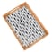 Tynulox Rectangle Rattan Tray with Mother of Pearl Inlay Rattan Serving Tray with Handle for Coffee Bread Fruits Snacks Decorative Wicker Tray for Table Decor Rectangle Black Fish 139