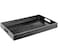 Home Redefined Black Leather Serving Tray with Handles Glossy Faux Crocodile Print 175x12 Food Drinks Tray for Coffee Table Breakfast Dinner Bar Decorative Storage Tray for Ottoman Kitchen Bedroom Gif