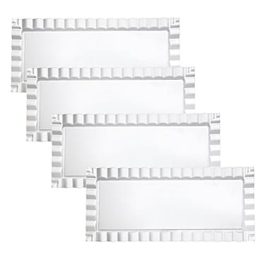 Party Essentials Disposable Hard Plastic Decorative Wavy Trays 14 X 6 Clear