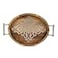 GG Collection Medium 2075Inch Long Wood and Metal Heritage Collection Oval Tray