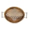 GG Collection Medium 2075Inch Long Wood and Metal Heritage Collection Oval Tray