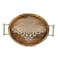 GG Collection Medium 2075Inch Long Wood and Metal Heritage Collection Oval Tray