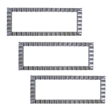 Party Essentials Disposable Hard Plastic Decorative Wavy Trays 14 X 6 WhiteSilver Edge