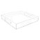 Isaac Jacobs Clear Acrylic Serving Tray 12x12 with Cutout Handles SpillProof Stackable Organizer SpaceSaver Food Drinks Server IndoorsOutdoors Lucite Storage Dcor More