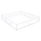 Isaac Jacobs Clear Acrylic Serving Tray 12x12 with Cutout Handles SpillProof Stackable Organizer SpaceSaver Food Drinks Server IndoorsOutdoors Lucite Storage Dcor More