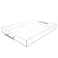 Isaac Jacobs Clear Acrylic Serving Tray 16x20 with Silver Metal Handles SpillProof Stackable Organizer Food Drinks Server IndoorsOutdoors Lucite Storage 16x20 Clear with Silver Handle