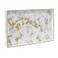 MAONAME White Decorative Tray with Handles Plastic Serving Tray for Coffee Table Marbling Rectangular Trays for Ottoman Bathroom Storage 158 Lx 102 W X 14 H
