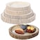 Vintiquewise Wood Tree Bark Indented Display Tray Serving Plate Platter Charger Set of 4