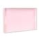 MAONAME Pink Serving Tray with Handles Modern Decorative Tray for Coffee Table Plastic Rectangular Trays for Ottoman Bathroom Decor 158 x 102 x 14
