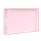 MAONAME Pink Serving Tray with Handles Modern Decorative Tray for Coffee Table Plastic Rectangular Trays for Ottoman Bathroom Decor 158 x 102 x 14